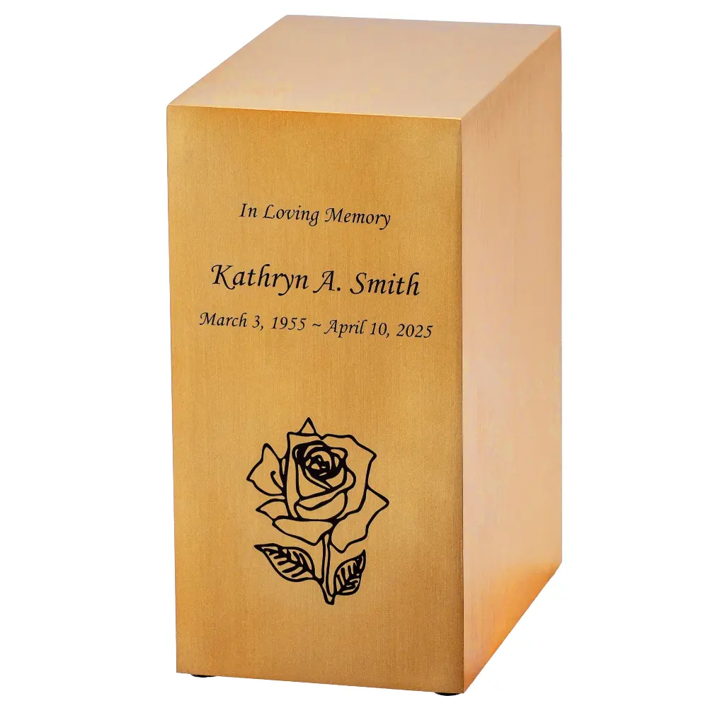 Spartan Gold Cube Adult Urn