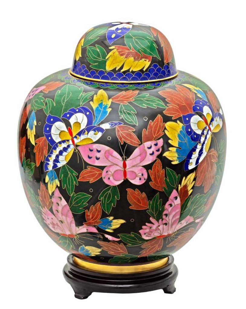 Butterfly Cloisonné Companion Urn