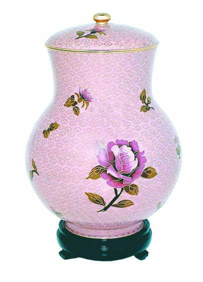 Dusty Rose Adult Cloisonne Urn