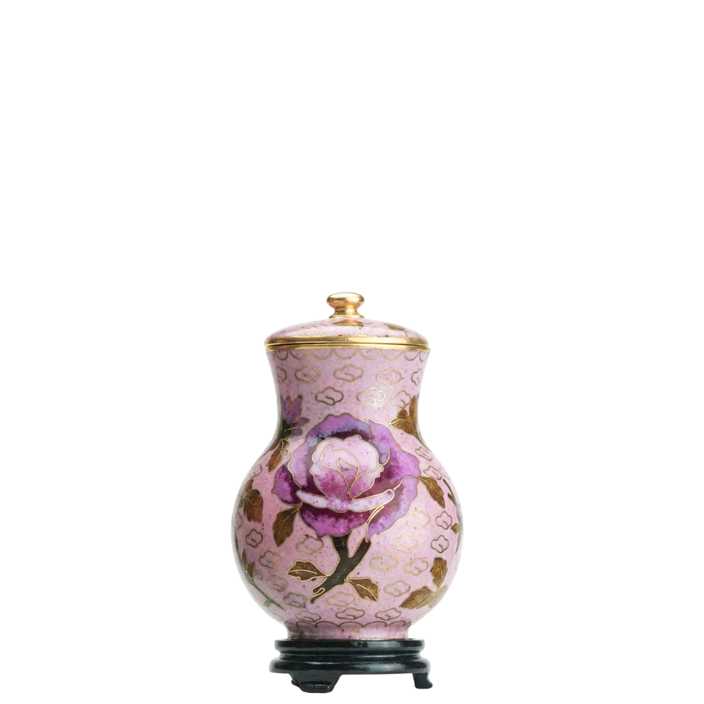 Dusty Rose Miniature Cloisonne Urn