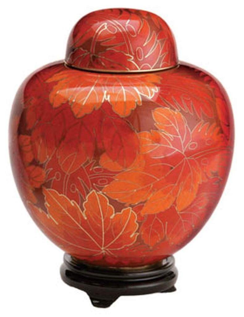 Fall Leaf Companion Cloisonné Urn
