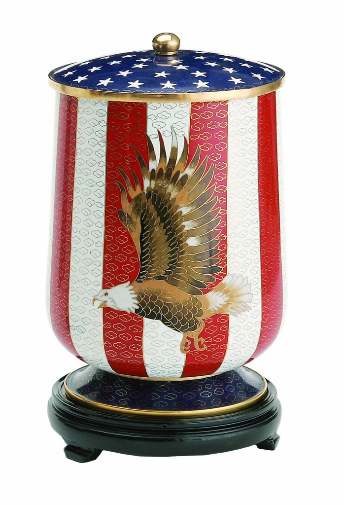 Flag & Eagle Adult Cloisonne Urn