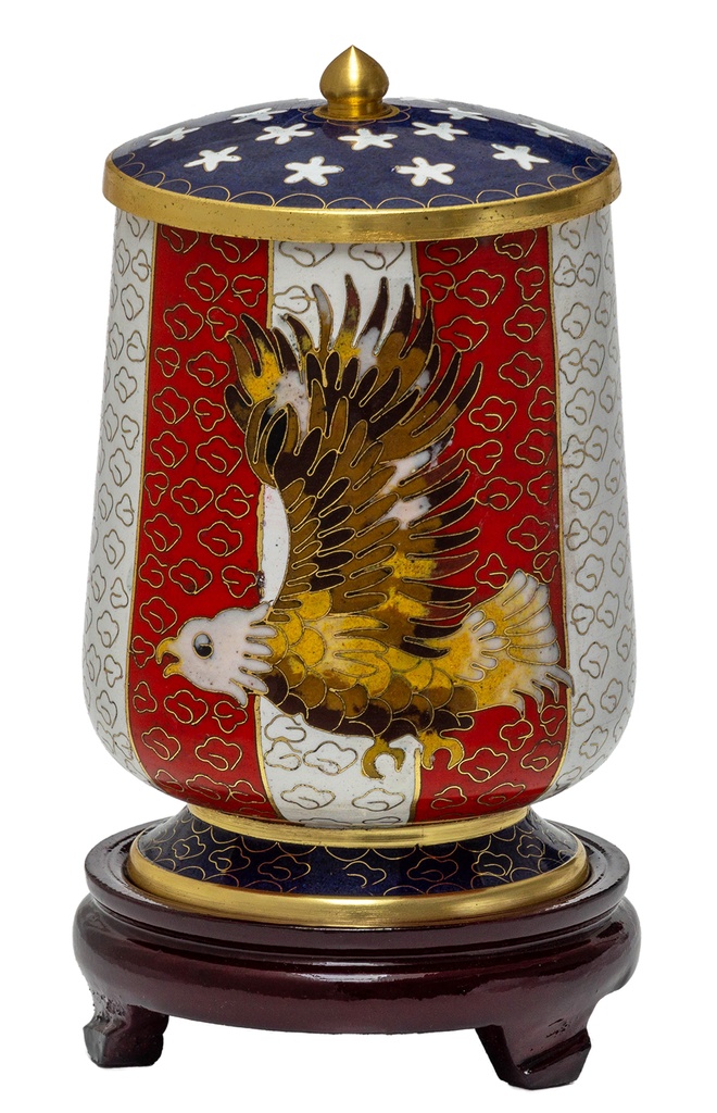 Flag & Eagle Medium Cloisonne Urn