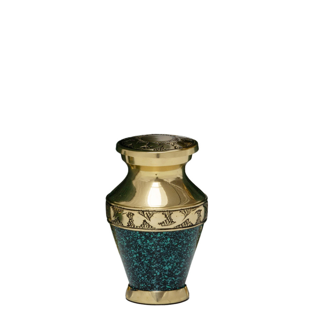 Green Patina Miniature Brass Urn