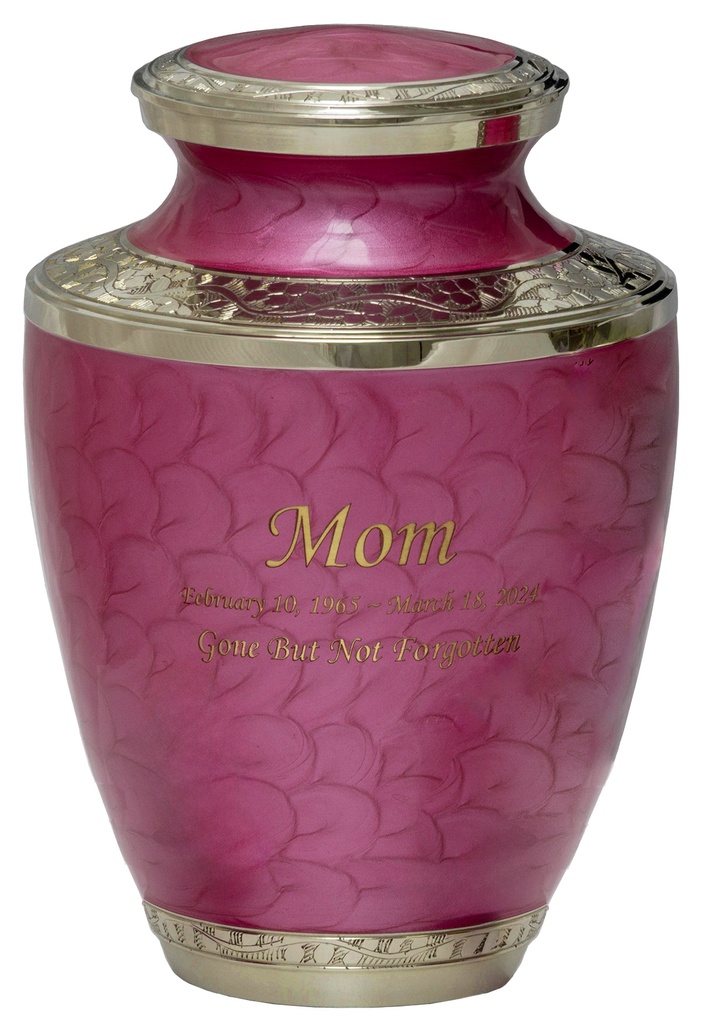 Mother of Pearl Pink Brass Adult Urn