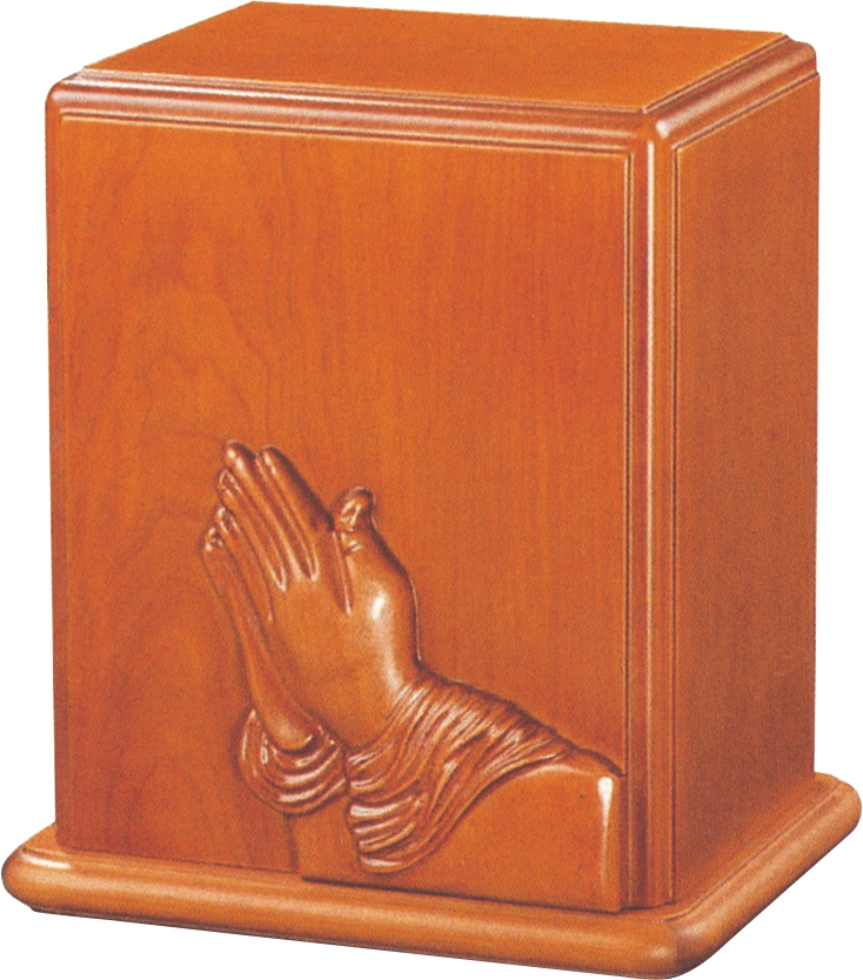 Praying Hands Adult Wood Urn