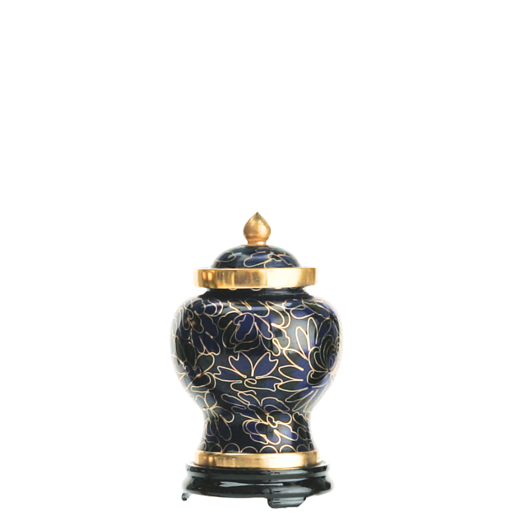 Royal Blue Miniature Cloisonne Urn