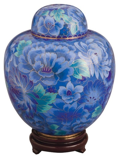 [800 AB] Azure Blue Cloisonné Companion Urn