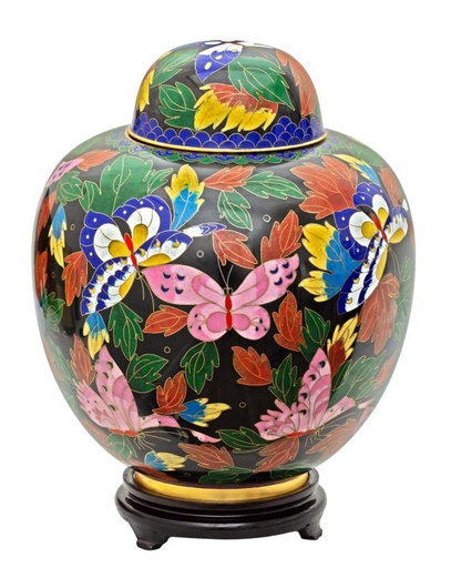 [800 BF] Butterfly Cloisonné Companion Urn