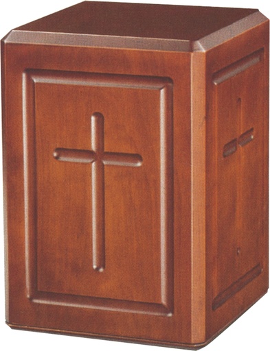 [702 CV] The Calvary Wood Adult Urn