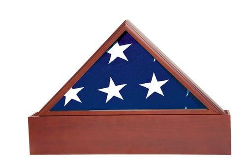 [707 C] Cherry Finish Flag Case & Urn Base