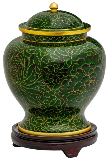 [803 A] Forest Green Adult Cloisonne Urn