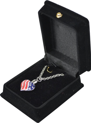 [402 HPS] Heart Patriotic Silver Pendant