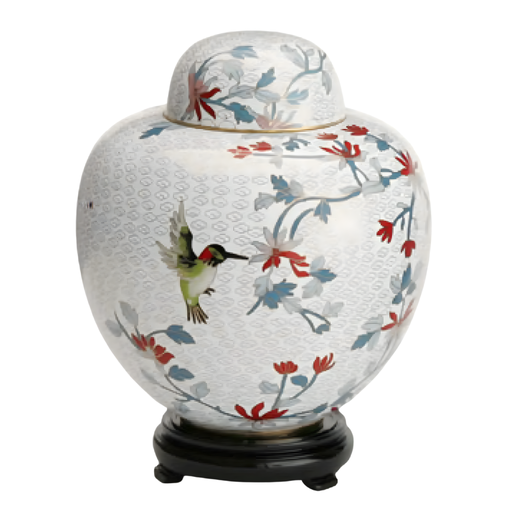 [802 HB] Hummingbird Adult Cloisonne Urn