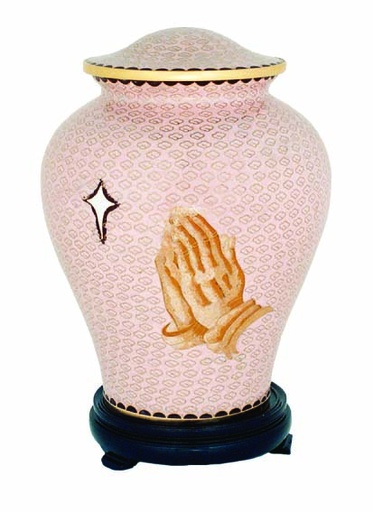 [806 PH] Praying Hands Adult Cloisonne Urn