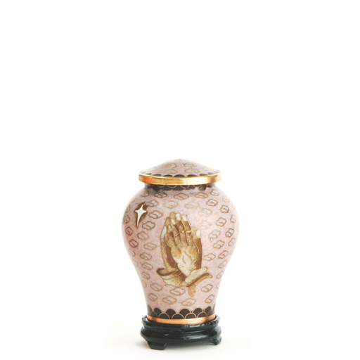 [814 PH] Praying Hands Miniature Cloisonne Urn