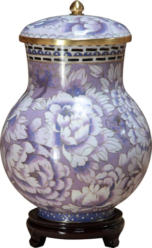 [809 PP] Purple Floral Adult Cloisonne Urn
