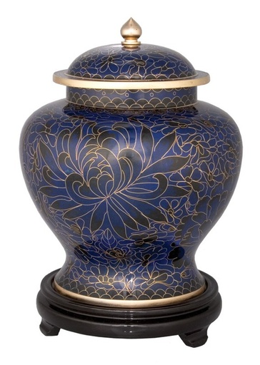 [800 B] Royal Blue Cloisonne Companion Urn