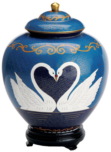 [801 SL] Swan Lake Cloisonne Adult Urn