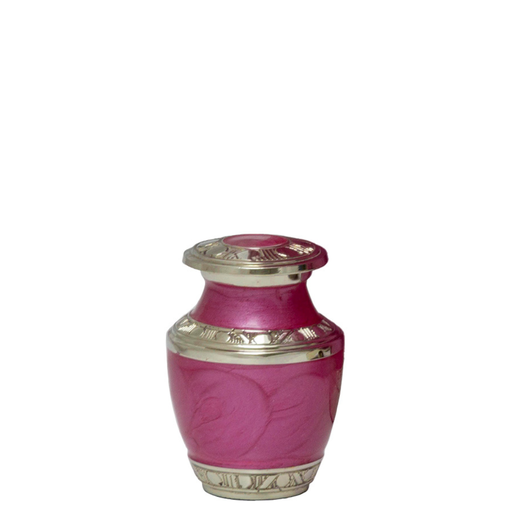 [514 MPK] Mother of Pearl Pink Brass Miniature Urn 