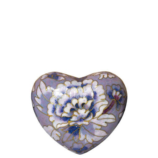 [815 PP] Purple Floral Cloisonne Heart Keepsake